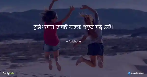 দুর্ভাগ্যবান তারাই যাদের প্রকৃত বন্ধু নেই। - Aristotle