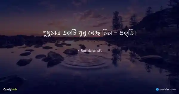 শুধুমাত্র একটি গুরু বেছে নিন - প্রকৃতি। - Rembrandt
